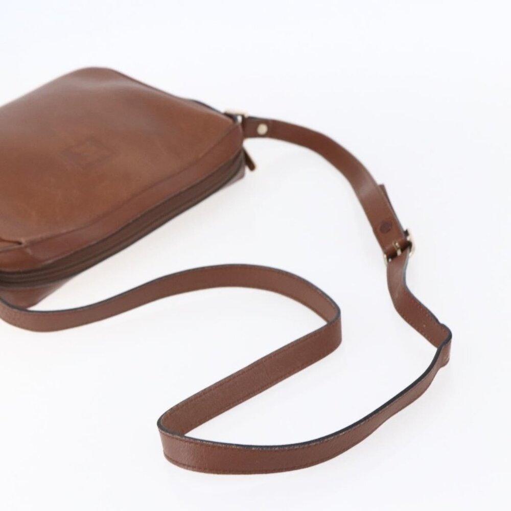 Authentic Burberrys Shoulder Bag Leather Brown Gold - Picture 14 of 16